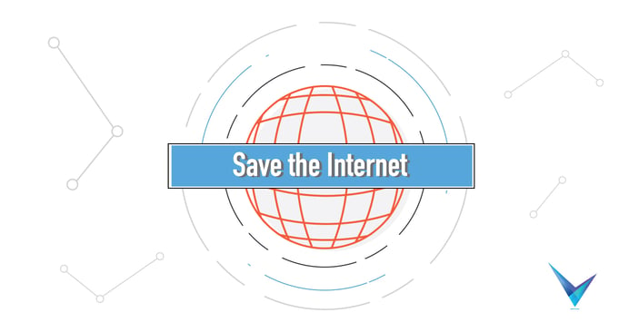 save the internet logo on globe 